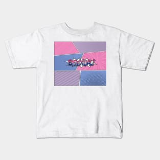 Halftone Bisexual Pride Typography with Flag Background Kids T-Shirt